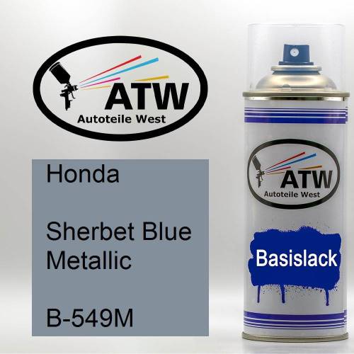 Honda, Sherbet Blue Metallic, B-549M: 400ml Sprühdose, von ATW Autoteile West.